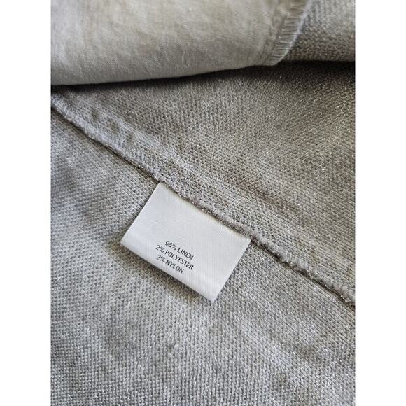 Eileen Fisher Linen Blend Gray Silver Metallic Shimmer Blazer Women's Size M - Picture 7 of 11